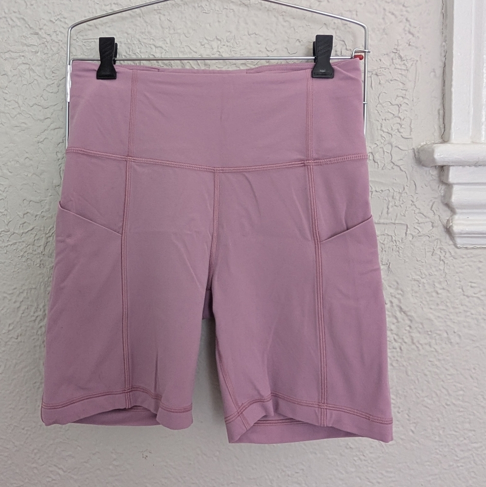 TNA Pink Bike Shorts High-Rise Moisture-Wicking